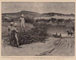 Efter kapitulationen, en bunke boervåben og ammunition på Modder-floden